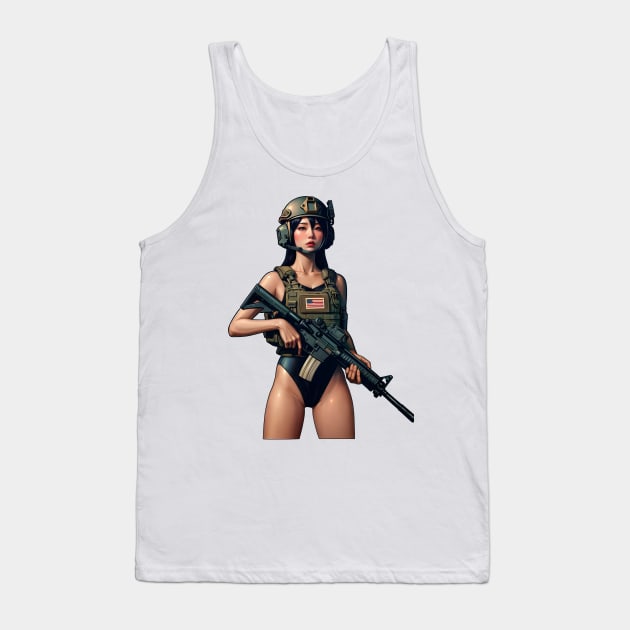 Pinup Girl Tank Top by Rawlifegraphic